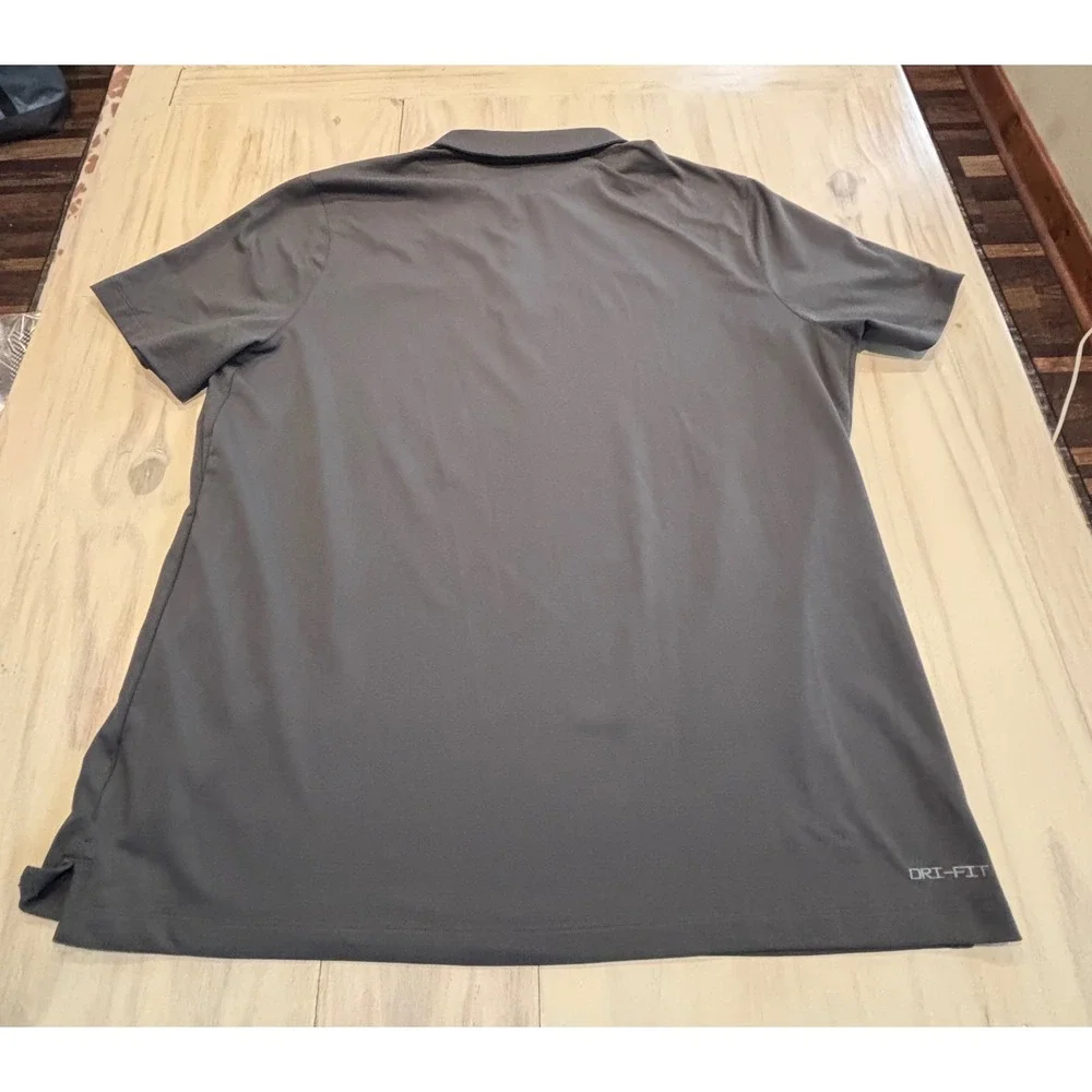 Nike Dri-FIT Mens 2XL Grey Short Sleeve Polo Shirt Tennessee Mojo Fastpitch Logo
